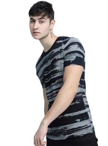 Pack of - 2 Men Short Sleeve Printed T-Shirt - Marron-Grey