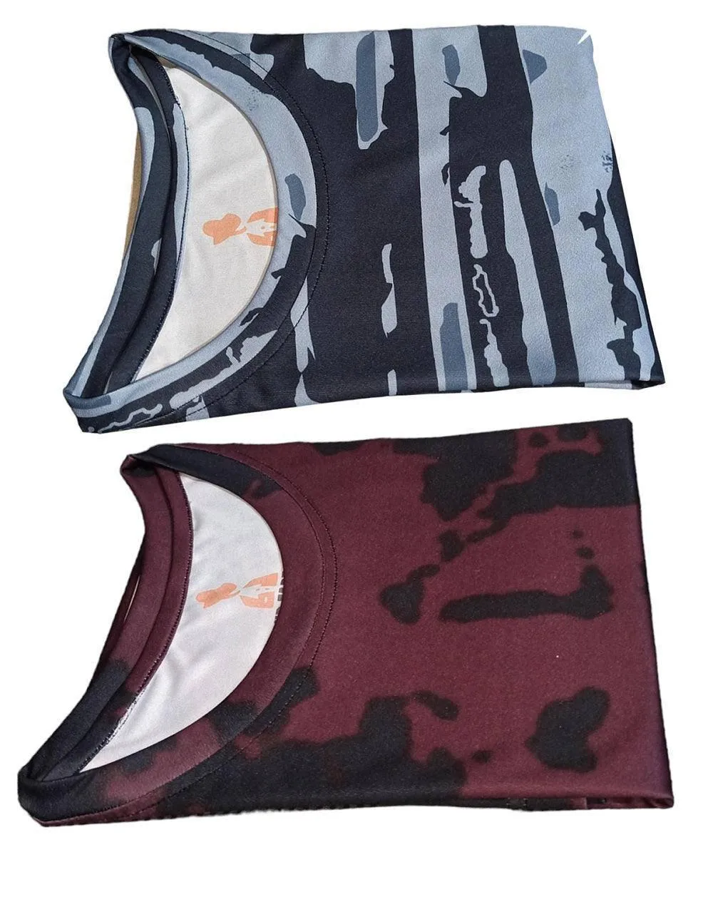 Pack of - 2 Men Short Sleeve Printed T-Shirt - Marron-Grey