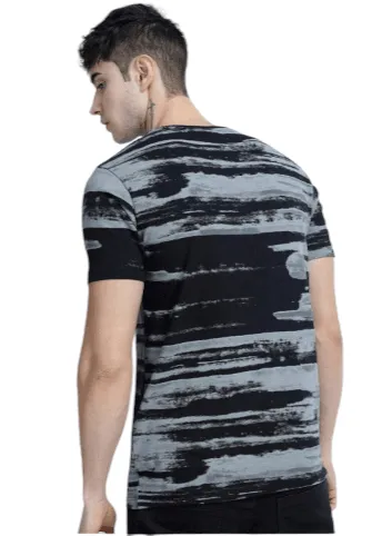 Pack of - 2 Men Short Sleeve Printed T-Shirt - Marron-Grey