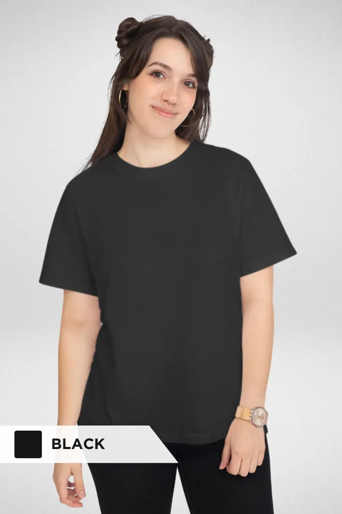 Pack Of 3 Plain T-shirts Black Maroon and Red for Women