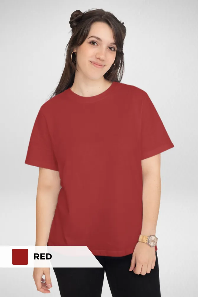 Pack Of 3 Plain T-shirts Black Maroon and Red for Women