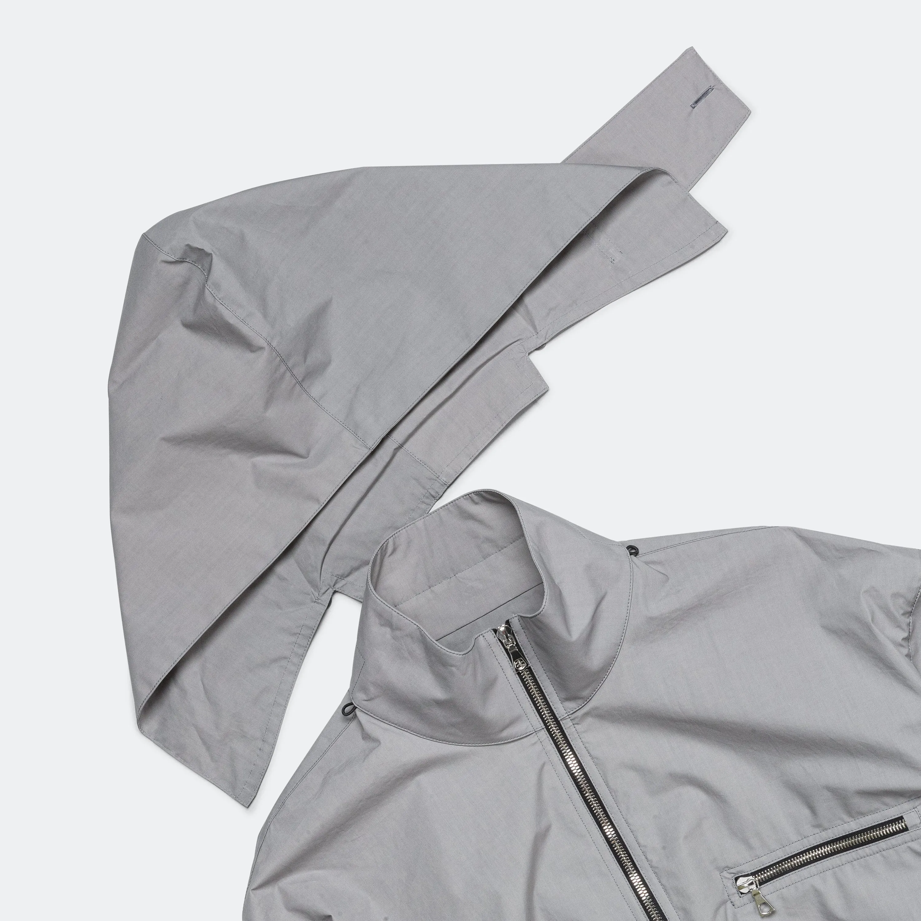 Popeline Waxed Windbreaker - Inox