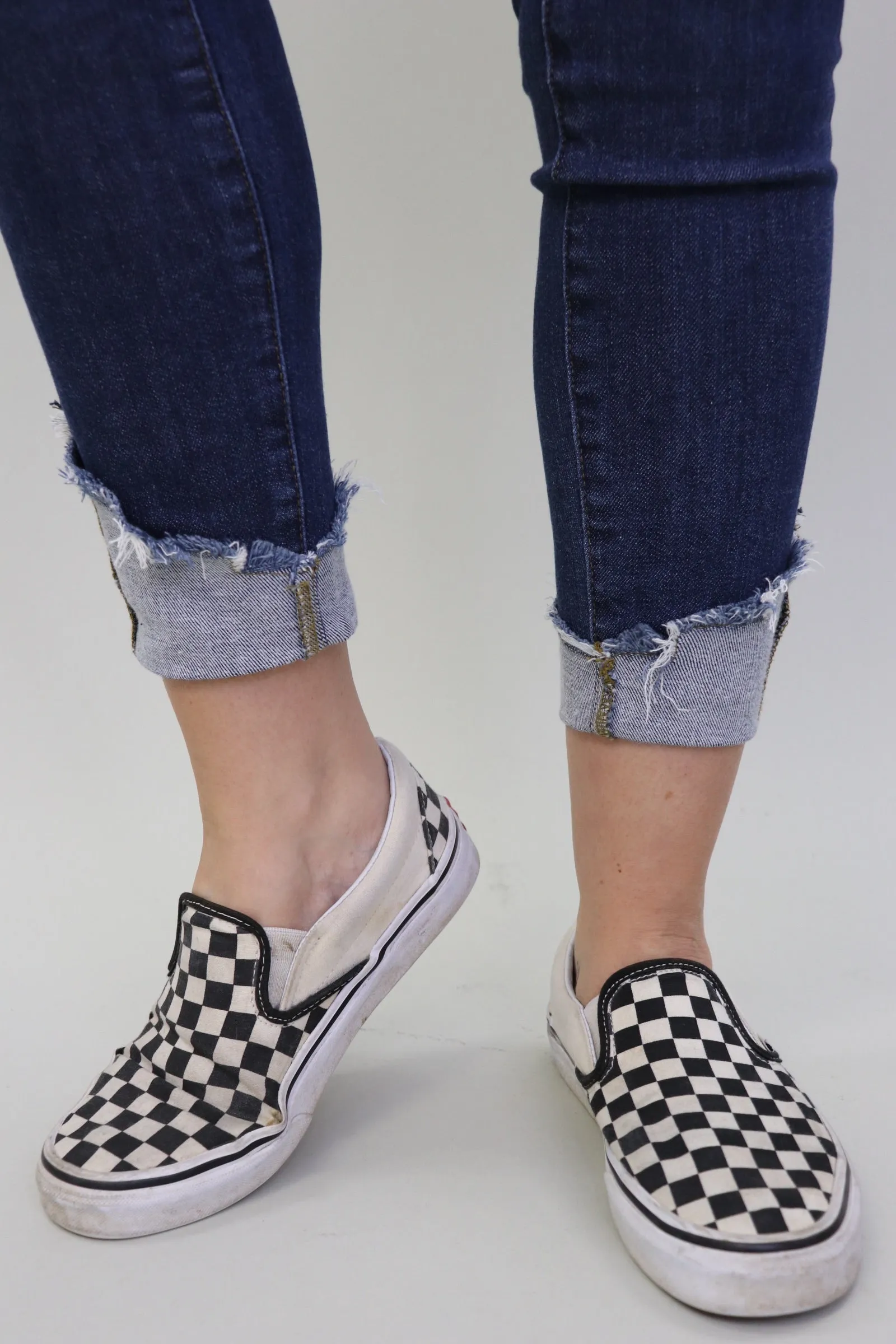 Queen Size Crockett Cuff Distressed Jeans