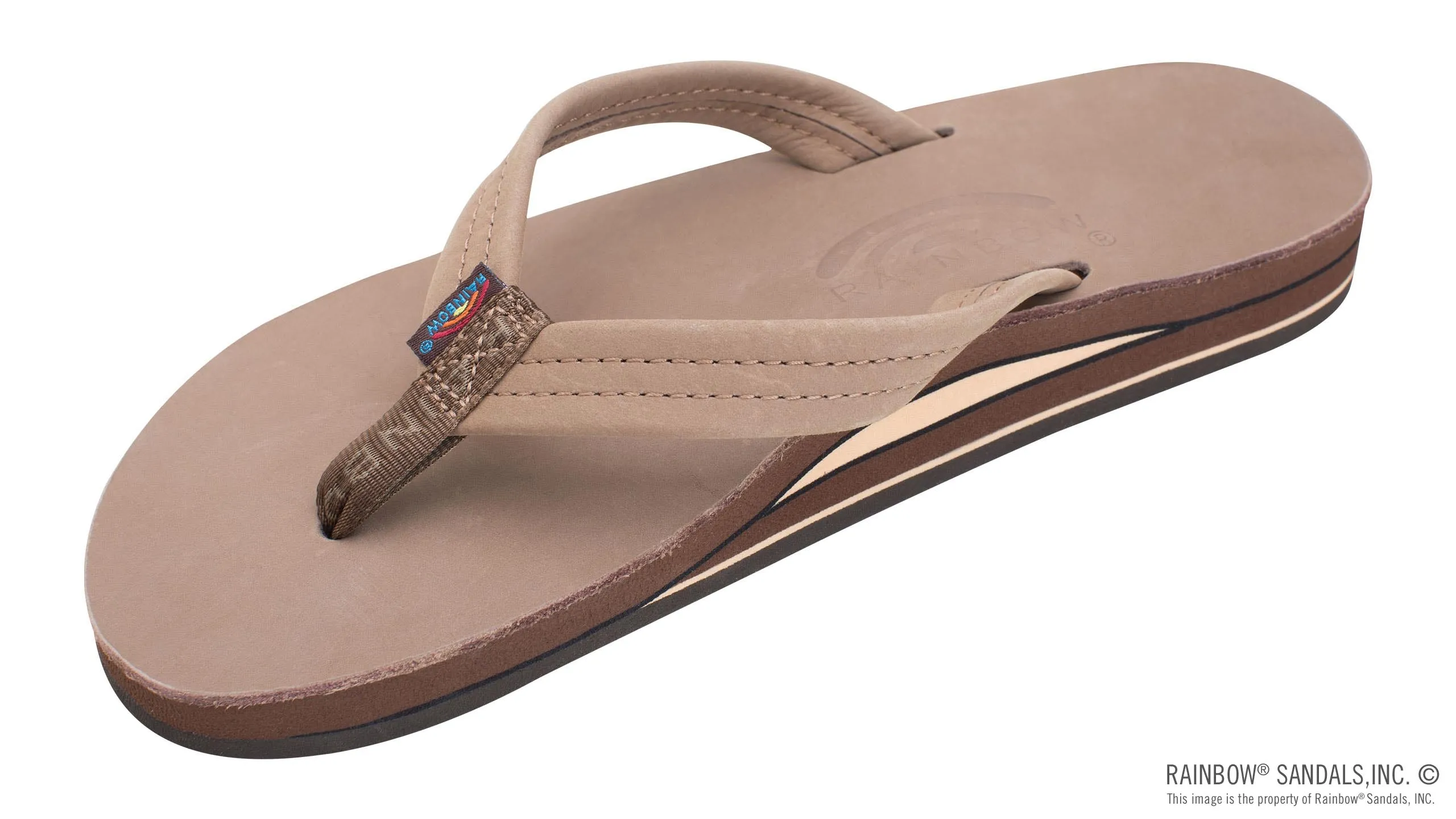 Rainbow Womens Double Layer Thick Strap Sandal