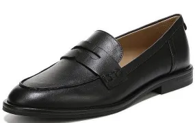 Sam Edelman Beatrice Black Leather Career Slip On Flat Penny Dress Loafers