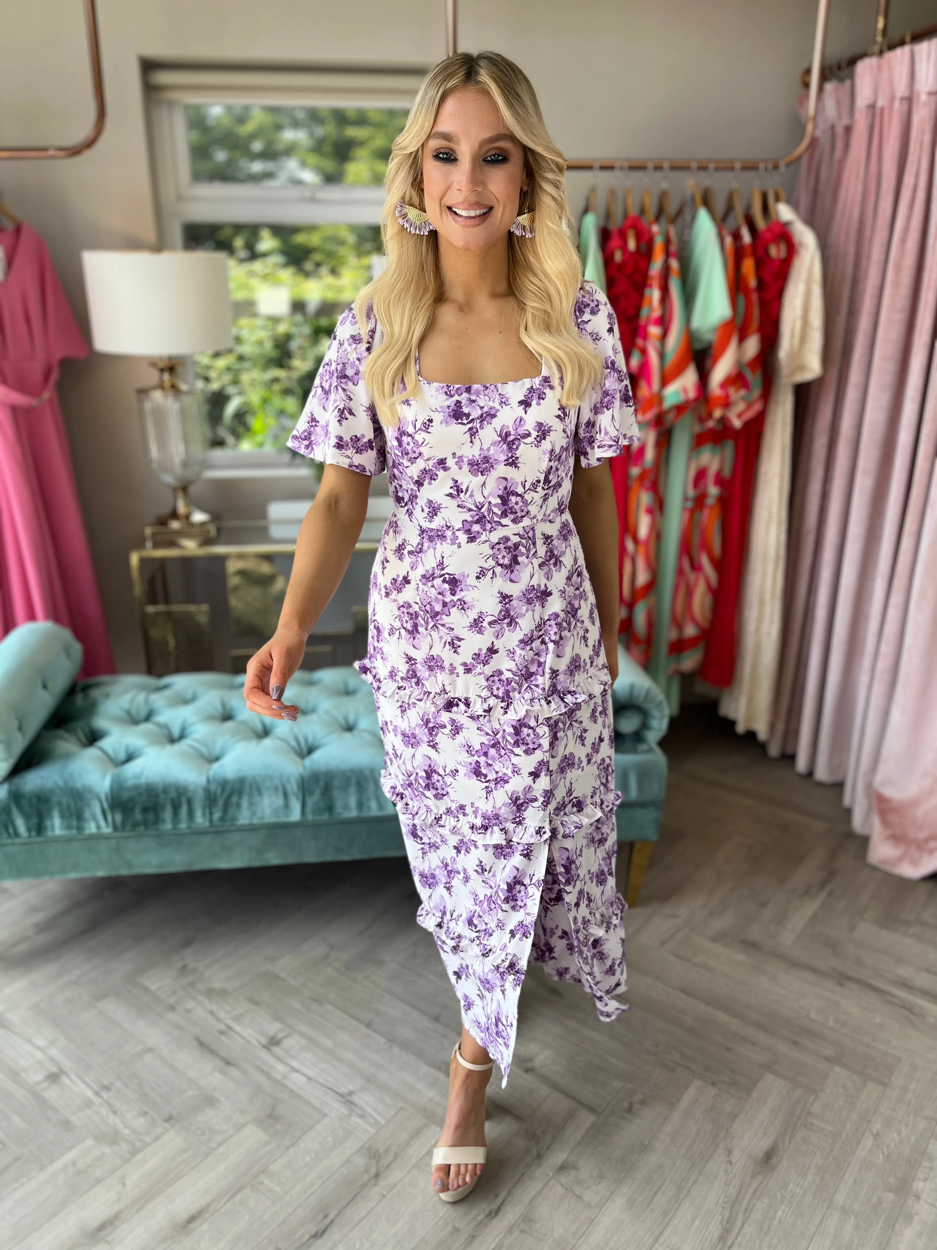 Sicily Purple Floral Dress