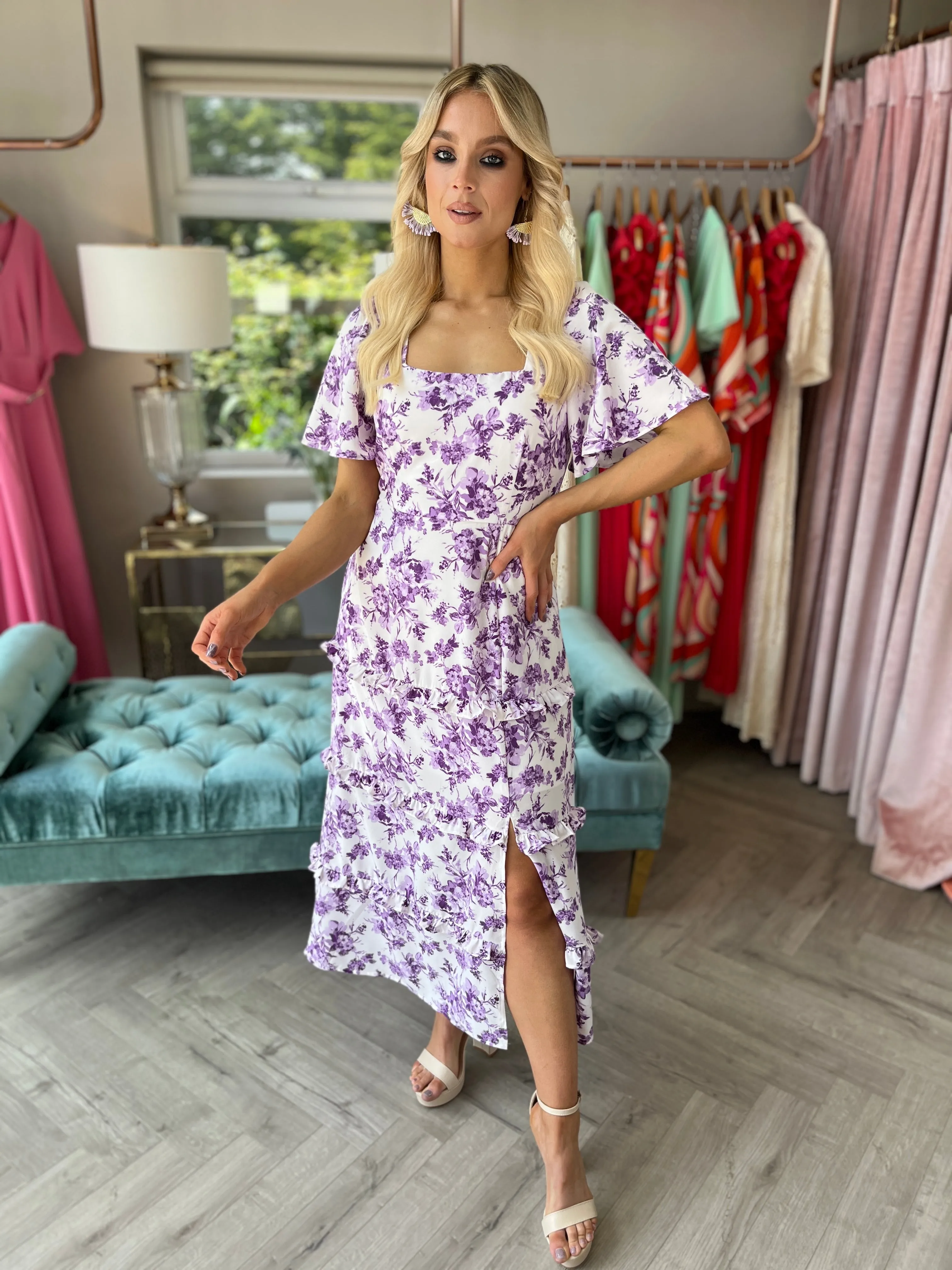 Sicily Purple Floral Dress
