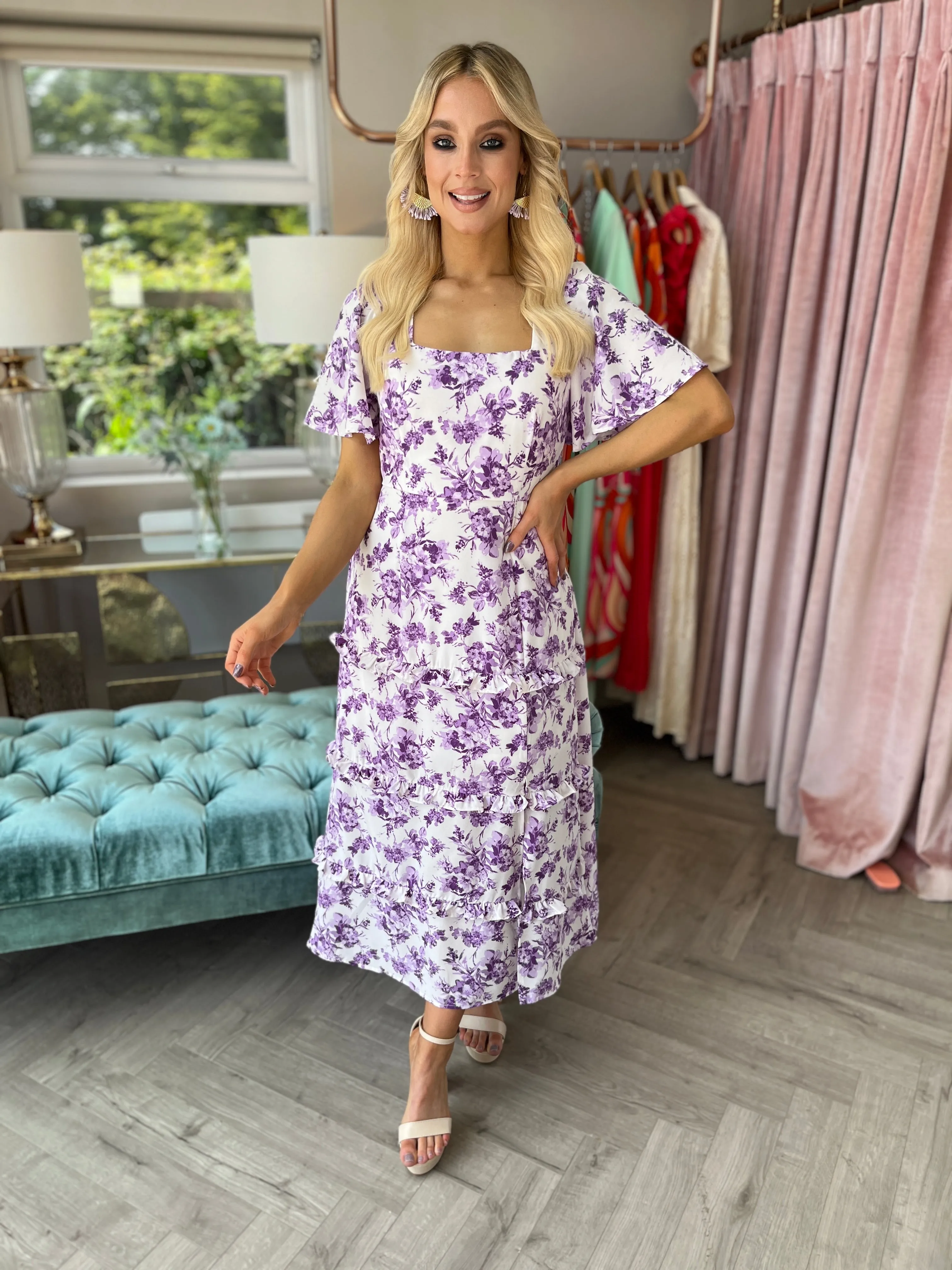 Sicily Purple Floral Dress