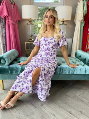 Sicily Purple Floral Dress