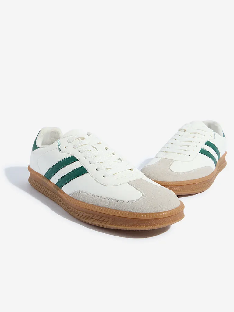 SOLEPLAY Green Striped Lace-Up Sneakers