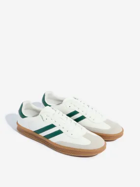 SOLEPLAY Green Striped Lace-Up Sneakers