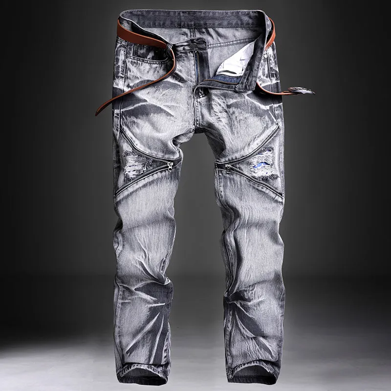 The Offredi Classic Fashions Denim Biker Pant
