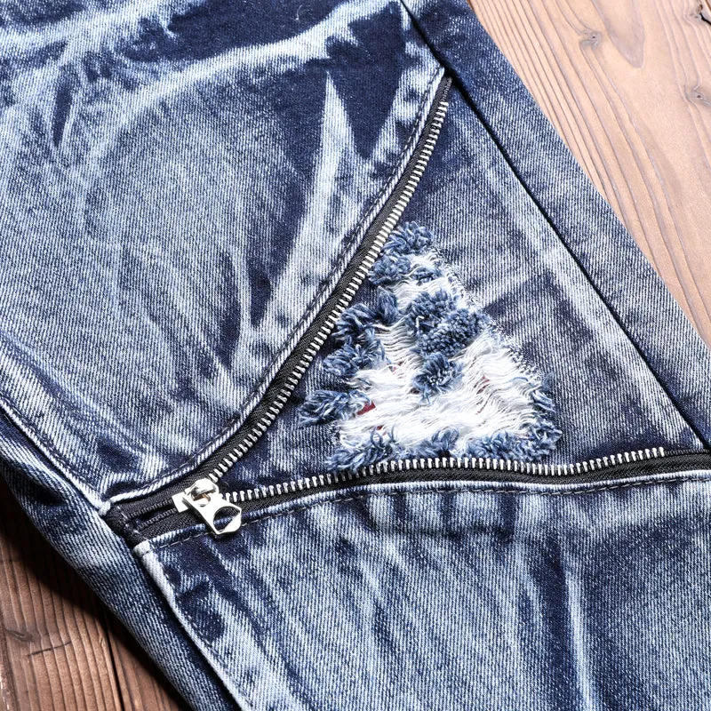 The Offredi Classic Fashions Denim Biker Pant