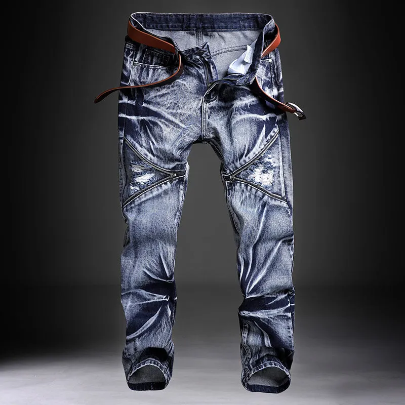 The Offredi Classic Fashions Denim Biker Pant
