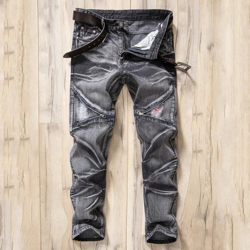 The Offredi Classic Fashions Denim Biker Pant