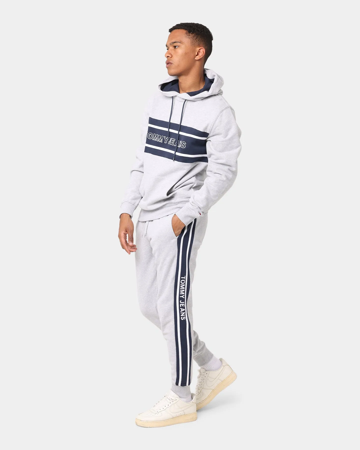 Tommy Jeans Rib Insert Track Pants Light Grey Heather