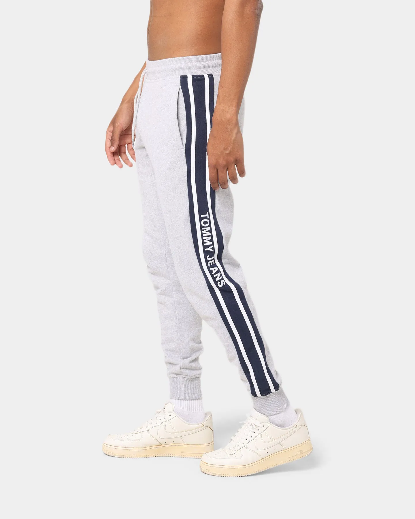 Tommy Jeans Rib Insert Track Pants Light Grey Heather
