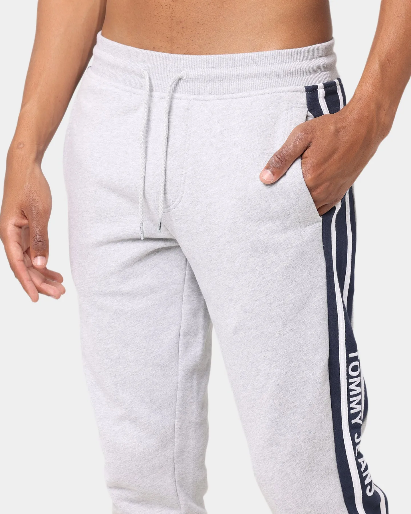 Tommy Jeans Rib Insert Track Pants Light Grey Heather