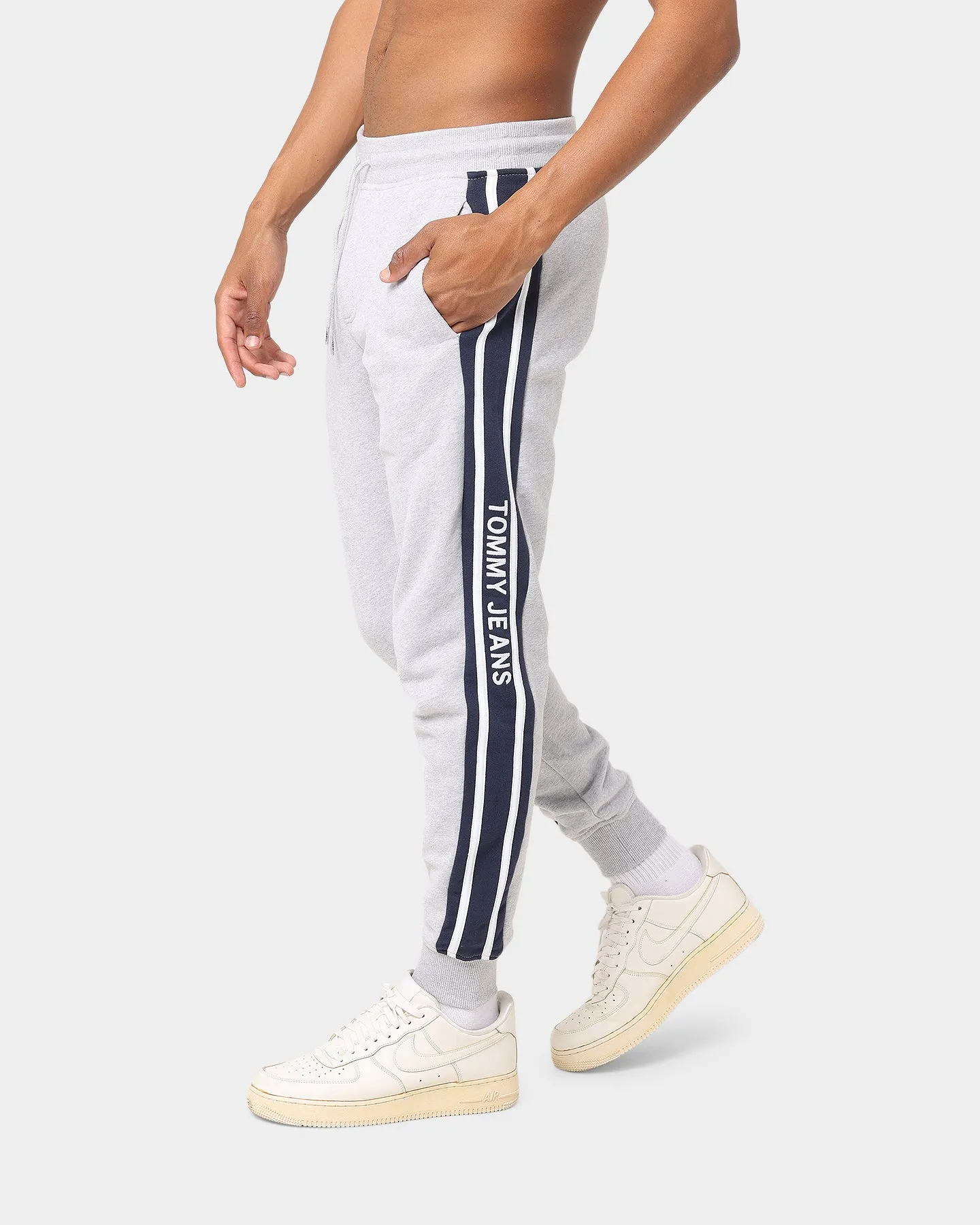 Tommy Jeans Rib Insert Track Pants Light Grey Heather