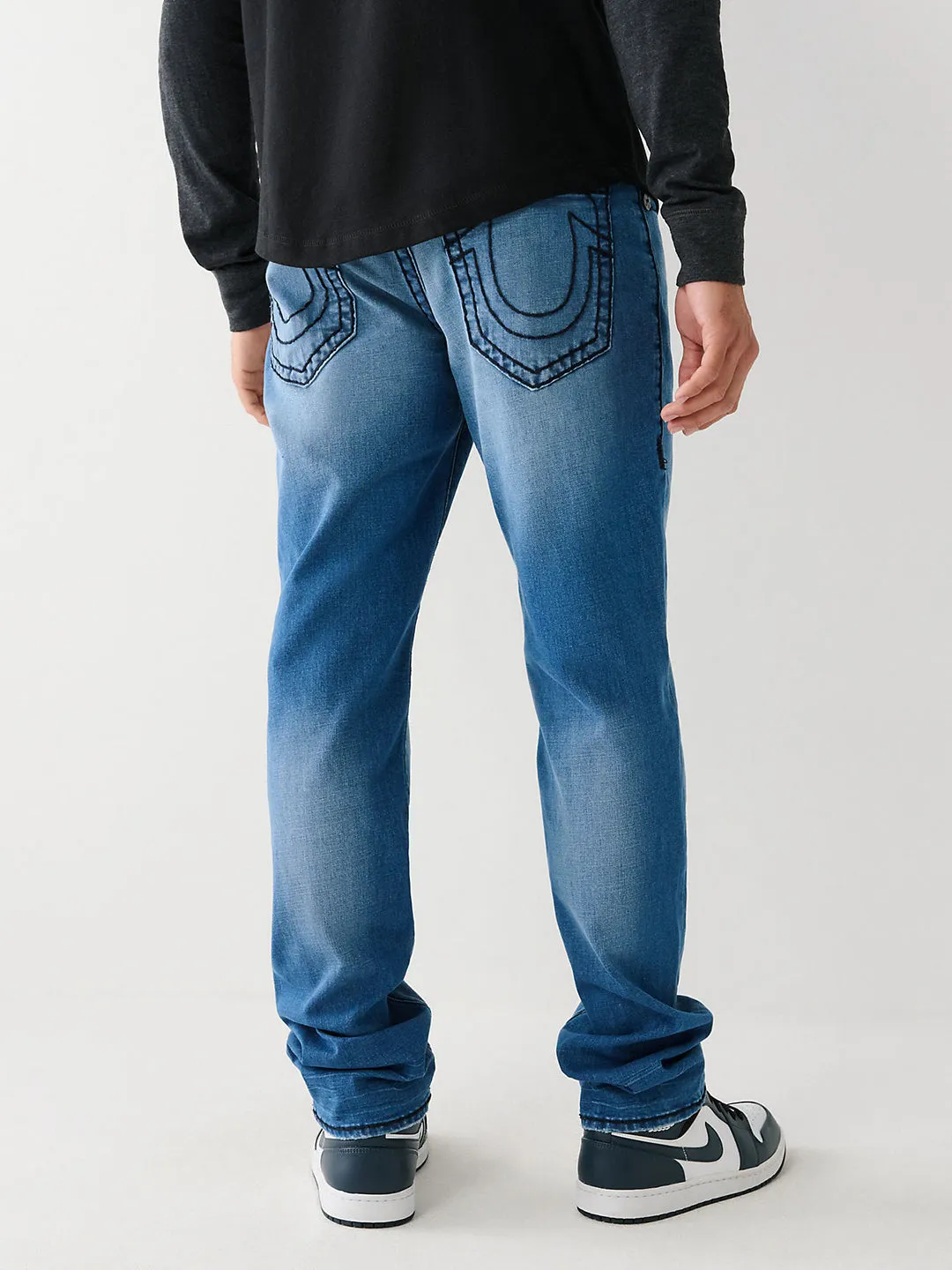 True Religion Mens Super T Geno Skinny Fit Blue Mid Rise Jeans