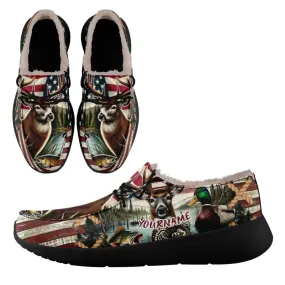 Unique Gift,Personalized Flag Sneakers, Custom Patriotic Fur Lining Loafer Shoes, Best Gift for Vateran.FN042-24020295-5b