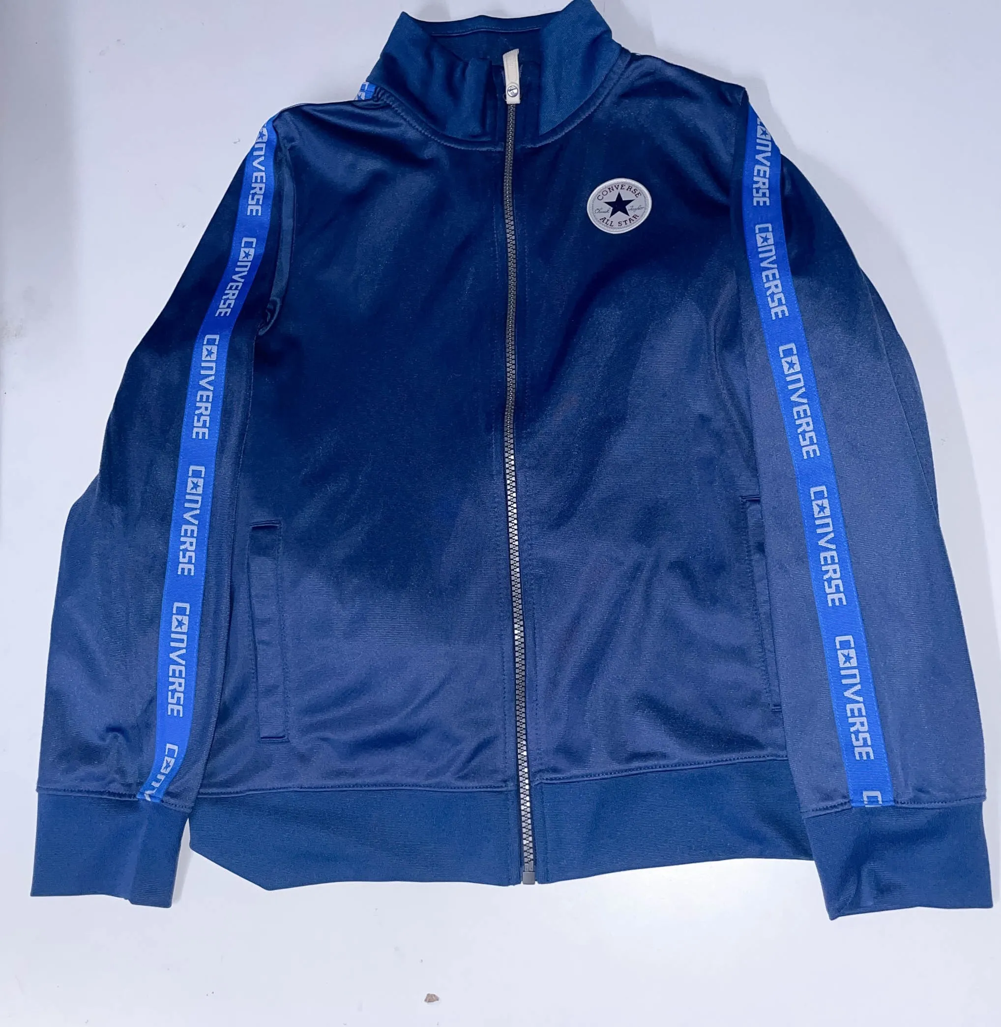 Vintage Blue Converse small full zip high neck windbreaker jacket