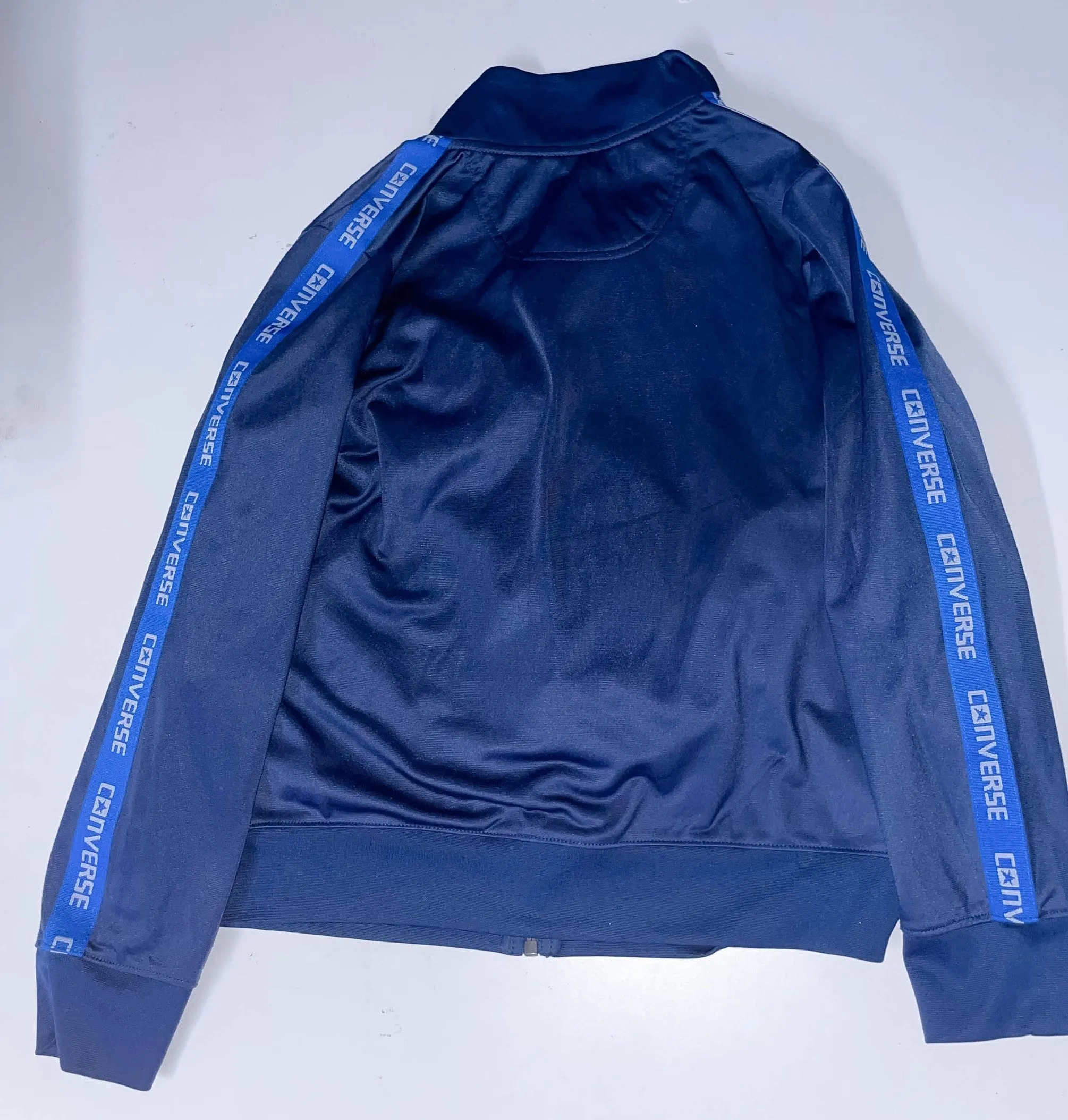 Vintage Blue Converse small full zip high neck windbreaker jacket