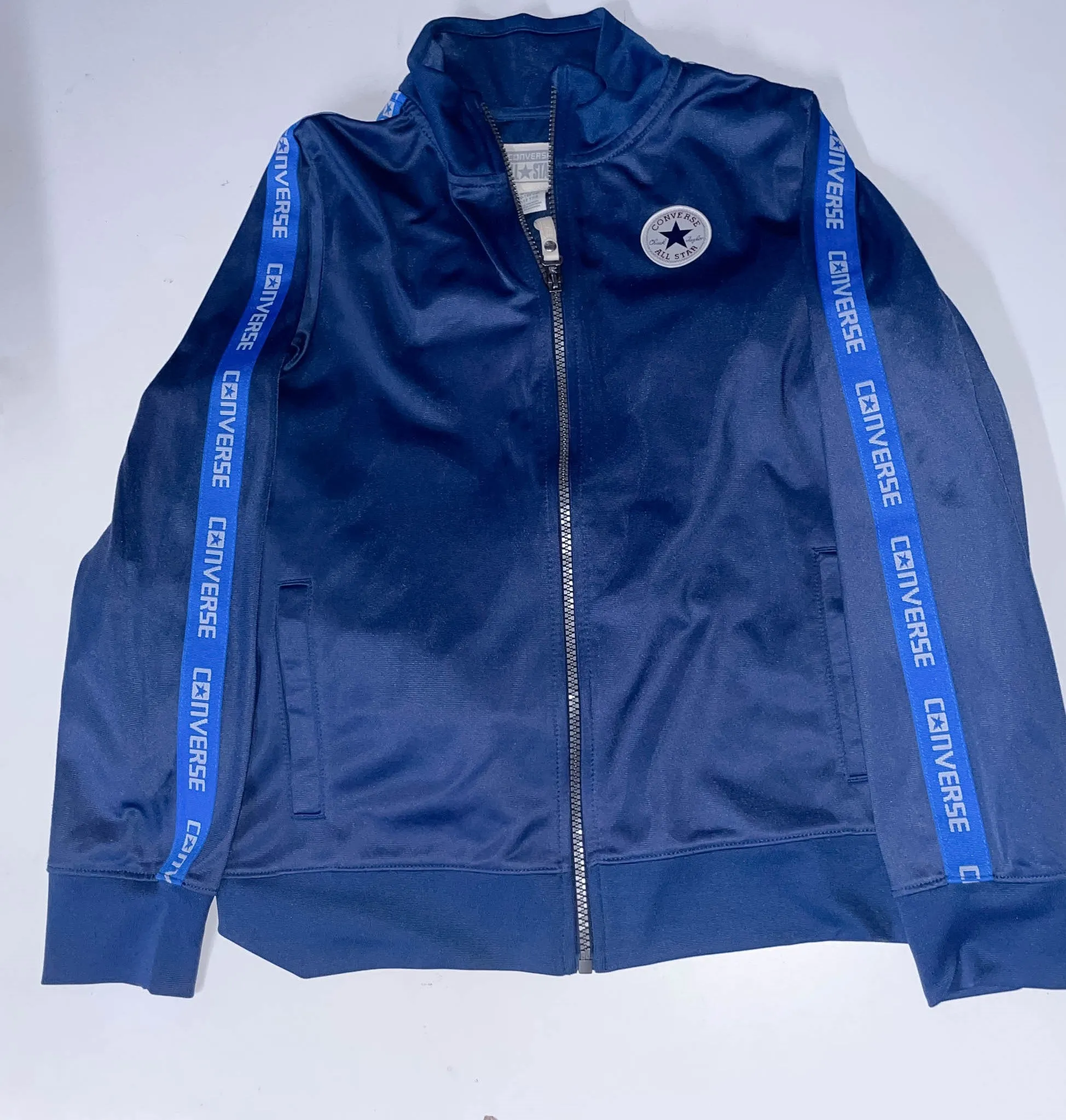 Vintage Blue Converse small full zip high neck windbreaker jacket