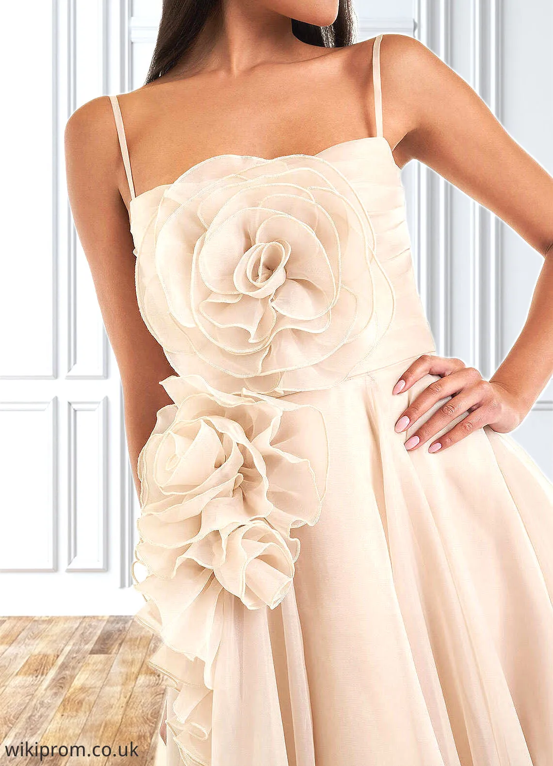 Yesenia Nora Champagne Floral Gown Atelier Dresses | Azazie SWKP0022899